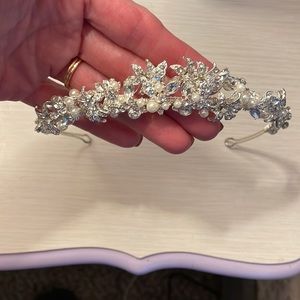 Wedding/formal event faux pearl and diamond  headband